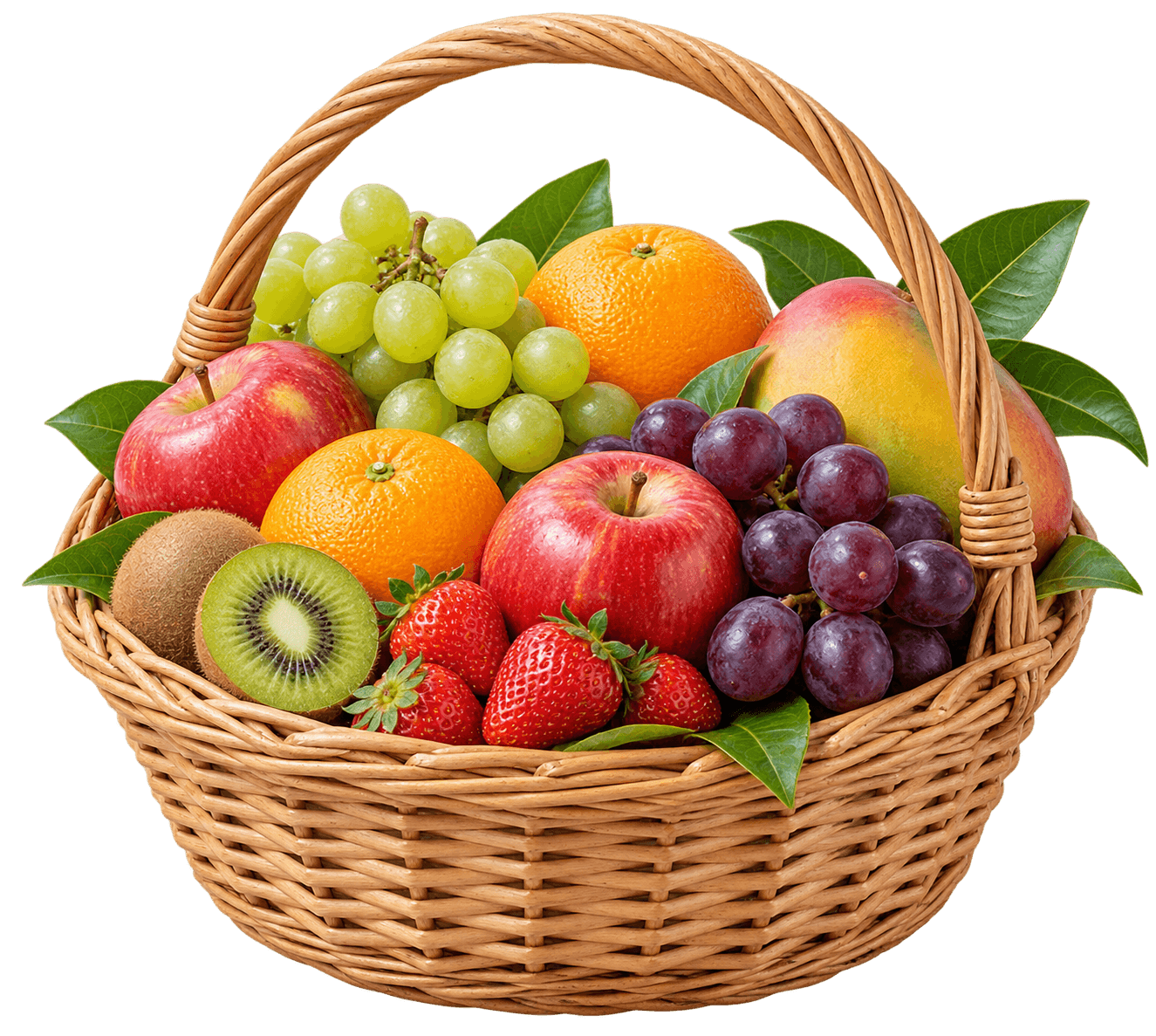 A basket of fresh fruit for families and customers
